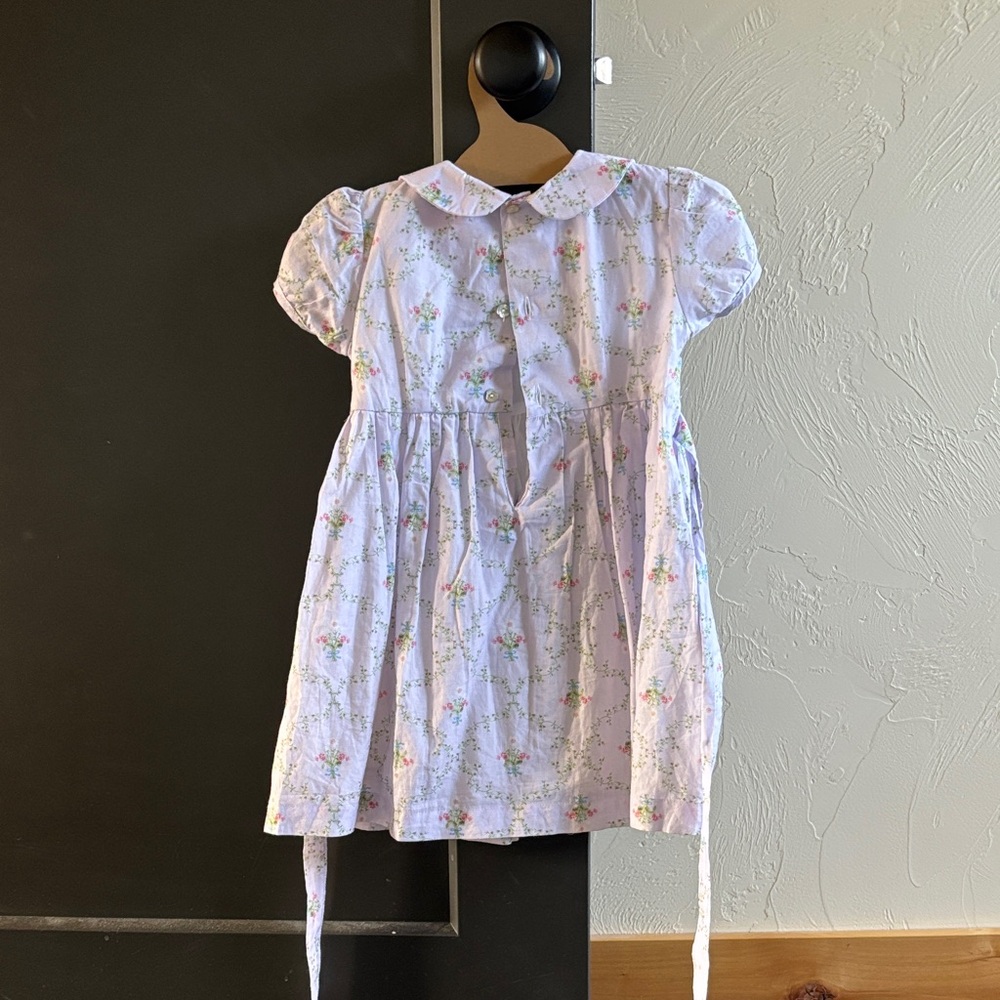Hill House Hime purple and  White Floral Kids  smocked Dress - Picture 3 of 4